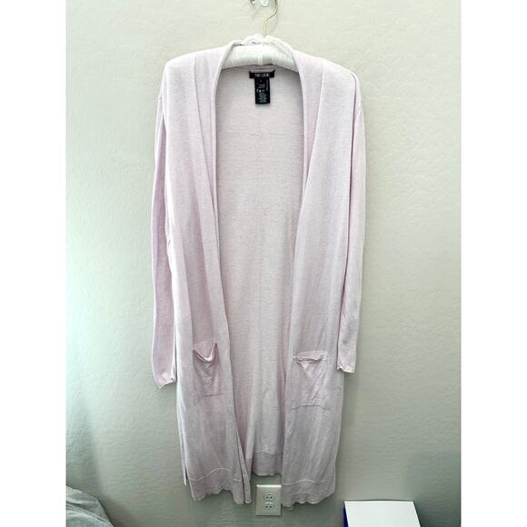 NIC + ZOË Light Purple Cotton Cashmere Blend Lightweight Sweater Duster - Picture 1 of 6